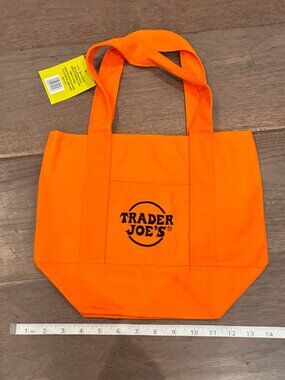 NWT Trader Joe's Trick-or-Treat Mini Canvas Reusable Tote Bag -Orange